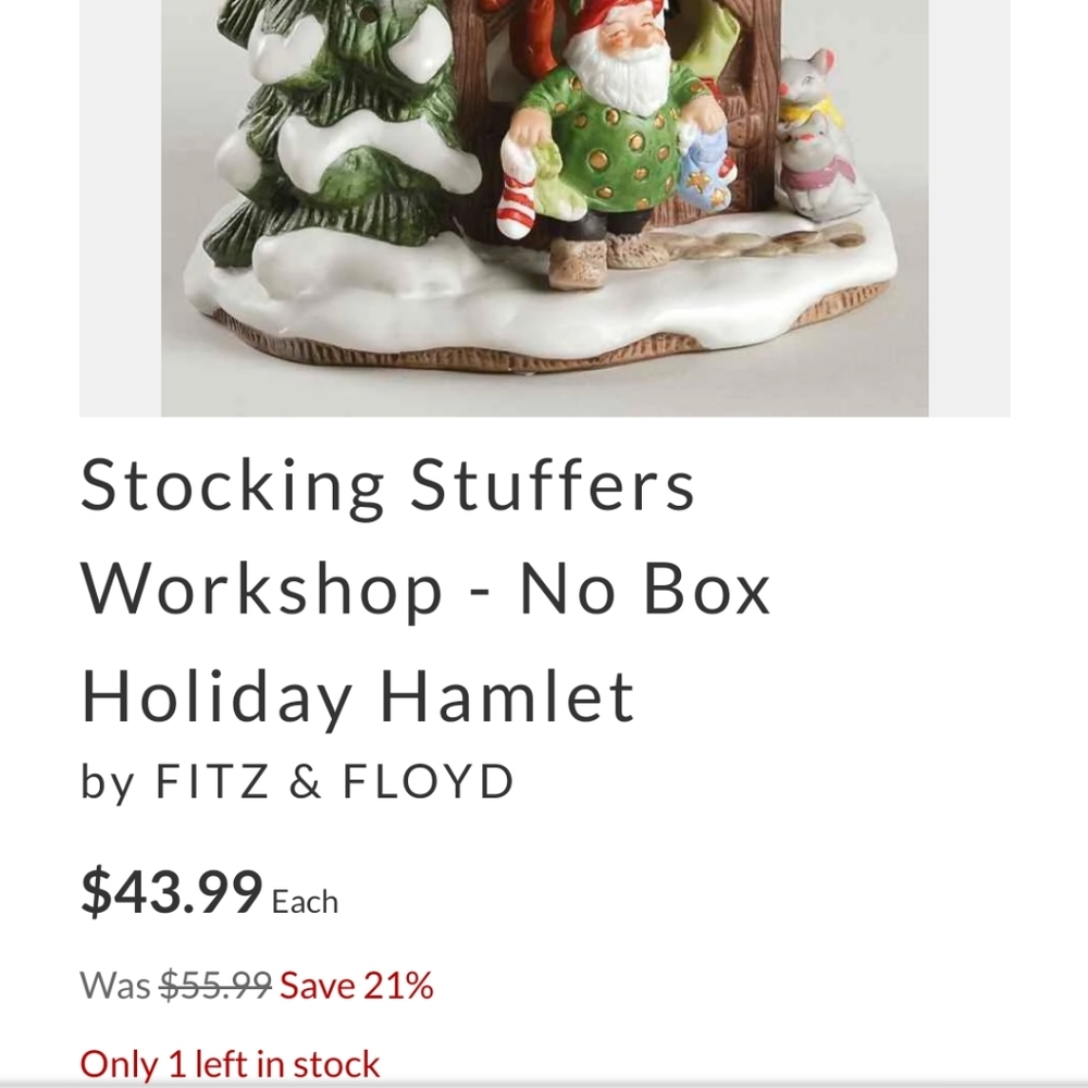 ***SOLD*** Fitz & Floyd Holiday Hamlet - Picture 8 of 8